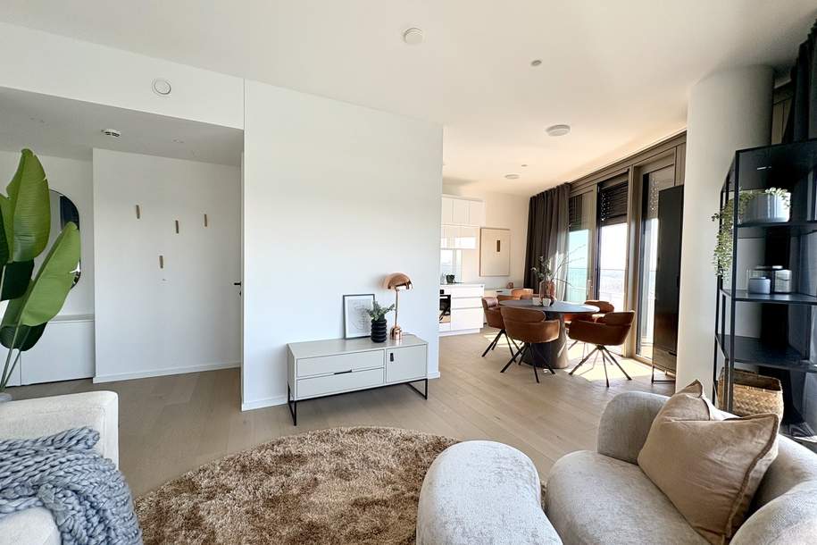 DANUBE FLATS | Exklusive vollmöblierte 2-Zimmer-Wohnung mit Skyline-Blick | Fitness, Pool und Spa, Wohnung-miete, 2.899,01,€, 1220 Wien 22., Donaustadt