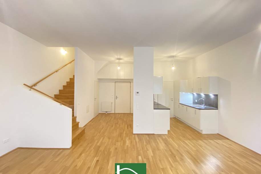 3-Zimmer-Maisonette mit Garten nahe S-Bahn Jedlersdorf, Straßenbahn 26 und SCN! Einbauküche inkludiert - Ab August 2025, Wohnung-miete, 1.398,00,€, 1210 Wien 21., Floridsdorf