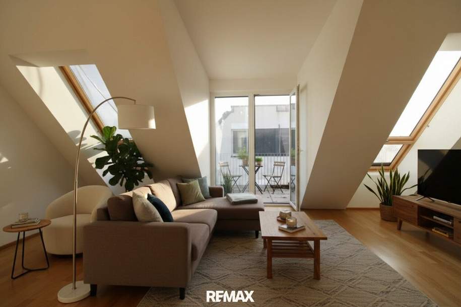 Ideales Vorsorgeprojekt in 1100, Rustenfeld | 2-Zimmer-Dachgeschosswohnung mit Terrasse, Wohnung-kauf, 430.800,€, 1100 Wien 10., Favoriten