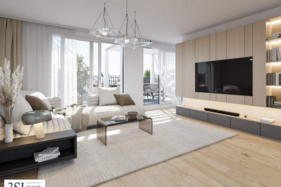 Die Symbiose - Atemberaubendes Penthouse mit Dachterrasse und Weitblick, Wohnung-kauf, 1.480.151,€, 1140 Wien 14., Penzing