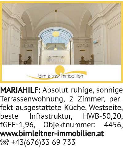 Absolut ruhige, sonnige Terrassenwohnung, 2 Zimmer, perfekt ausgestattete Küche, Westseite, beste In