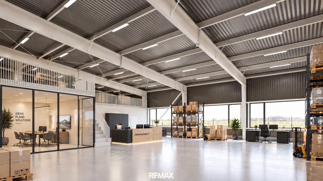 Großzügige Gewerbehalle mit ca. 400 m² & hoher Raumhöhe in Leopoldsdorf