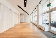 Hochwertige Retailfläche auf zwei Ebenen mit großzügigen Auslagen und hoher Sichtbarkeit