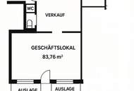 <<< KEINE ABLÖSE >>> TOPLAGE - UNBEFRISTET - 84 m2 Geschäftslokal in Fußgängerzone mit Lager und Gang-WC