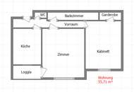 Zentral begehbare 2-Zimmer-Wohnung mit Loggia (Garagenplatz vorhanden)