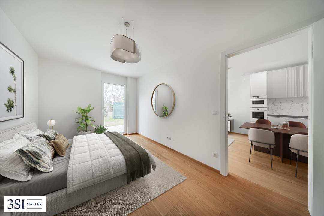Riverside Living Alte Donau: Moderne 2-Zimmer-Eigentumswohnung mit Terrasse und Garten - PROVISIONSFREI!