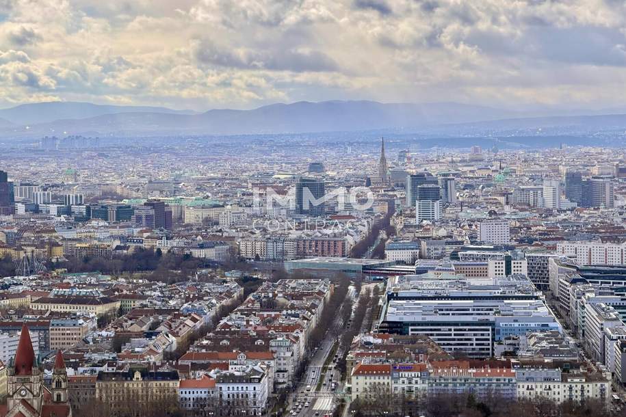 Zwischen Stephansdom und Kahlenberg: 47. Etage - DC2 Tower, Wohnung-miete, 1.100,00,€, 1220 Wien 22., Donaustadt