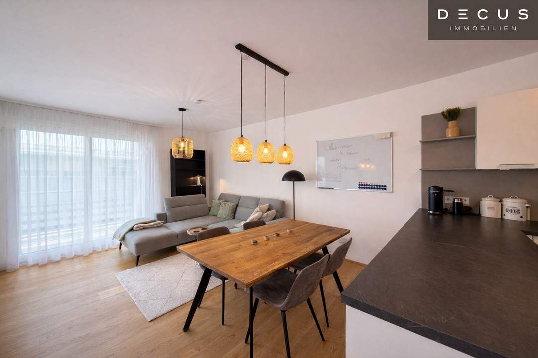 GROSSARTIGE 2-ZIMMER WOHNUNG | VOLL MÖBLIERT & MODERN | 2 TERRASSEN | GARAGENPLATZ OPTIONAL | RUHIGE LAGE