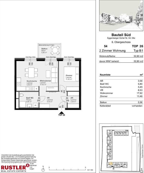 Attraktive 2-Zimmerwohnung mit Balkon