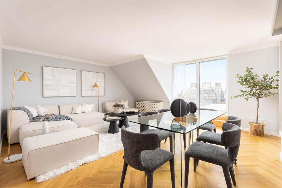 PENTHOUSE MIT TRAUMHAFTER TERRASSE AUF EINER EBENE, Wohnung-kauf, 1.250.000,€, 1040 Wien 4., Wieden