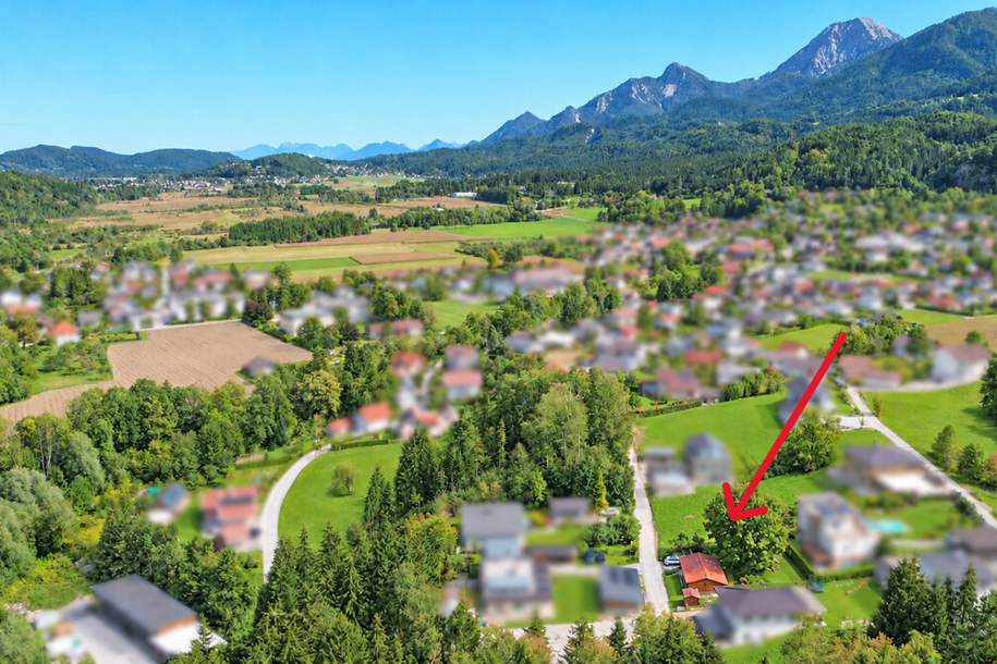 Sonnberg - Ruheoase mit Mittagskogelblick: Blockhaus auf 660m² Bauland in Finkenstein am Faaker See, Grund und Boden-kauf, 198.000,€, 9584 Villach Land
