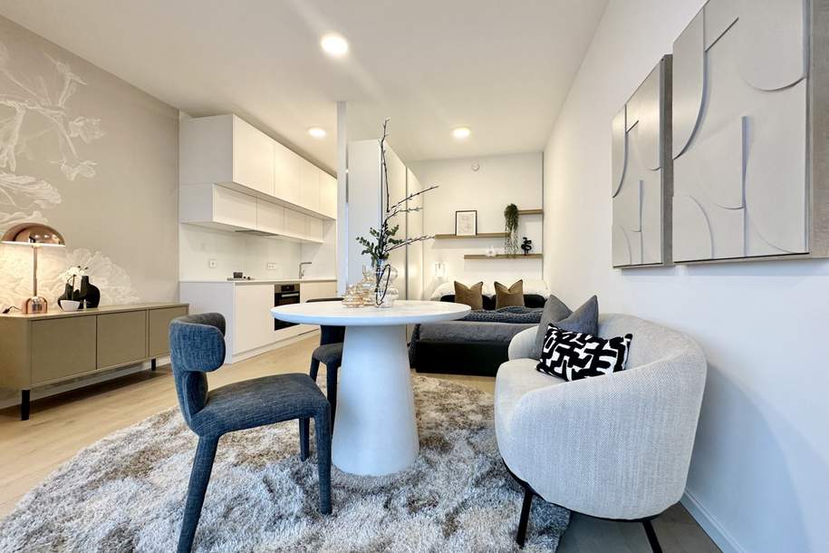 DANUBEFLATS - Miete All In: Pool und der schönsten Ausblick auf Stephansdom, Prater & Neue Donau, Wohnung-miete, 1.798,99,€, 1220 Wien 22., Donaustadt