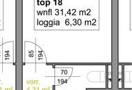 Purkersdorf! 1-Zimmer Wohnung mit S/W-Loggia!