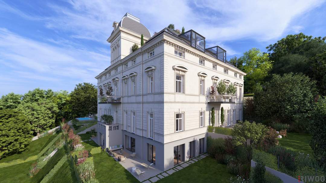 Wohnen wie Carl Freiherr Seutter in seiner Sommerresidenz | Wohnung mit ca. 139m², 4 Zimmern &amp; 4,40 m Raumhöhe | Balkon geplant + Gartenoption &amp; Parkplatz | sanierungsbedürftig