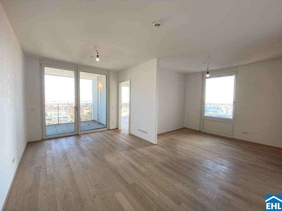 15.OG !!! Großzügige 2 Zimmerwohnung mit Loggia im Herzen von Monte Laa