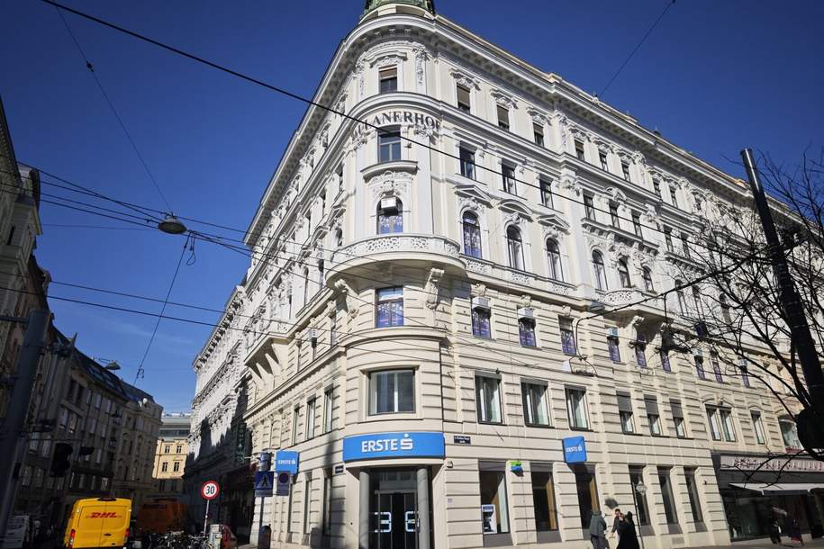 Stilaltbauwohnung mit 45m² Wohnsalon | Nähe Naschmarkt und 1. Bezirk | unbefristet | sehr hell im 4. Liftstock | Wohn- und Bürokombination möglich, Wohnung-miete, 3.500,00,€, 1040 Wien 4., Wieden