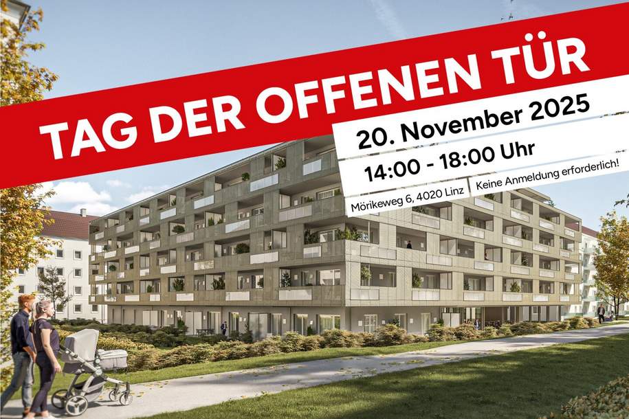 Nachhaltiges Wohnen am Mörikeweg dank effizientem Energiekonzept mit Deckentemperierung, Wohnung-kauf, 355.440,€, 4020 Linz(Stadt)