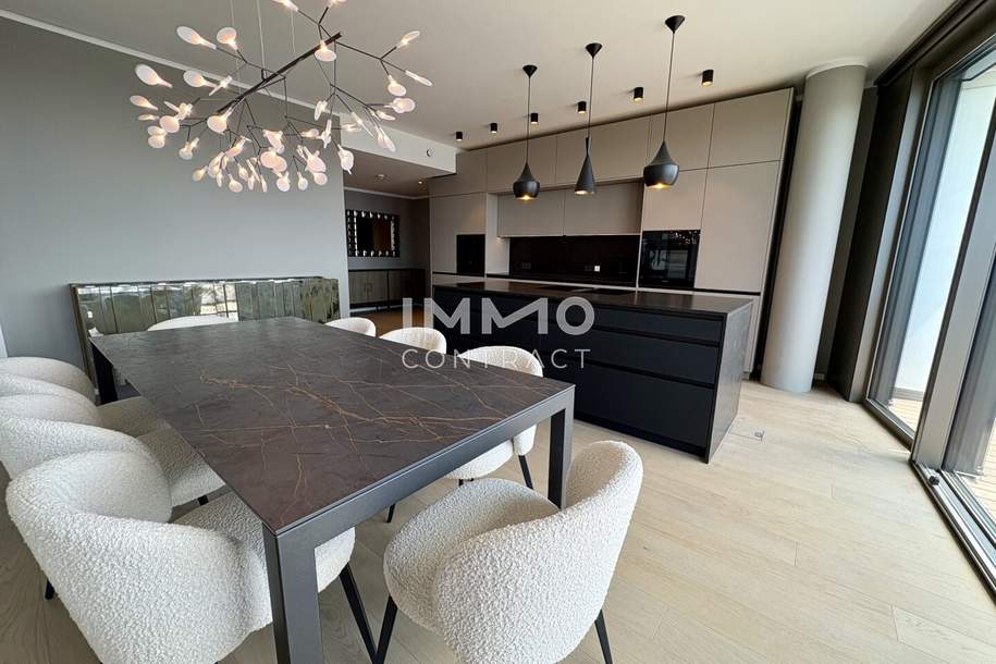 TOP-möbliertes Apartment mit Rundumblick &amp; Goodies (Gym, Pool, Spa, Lounges, Doorman): Neubau-Erstbezug Neue Donau, Wohnung-miete, 1.353,99,€, 1220 Wien 22., Donaustadt