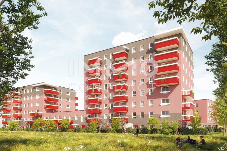 Provisionsfreier Erstbezug am Badeteich Hirschstetten - nahe U2 &amp; 26 Straßenbahn (Anbindung U1), Wohnung-kauf, 513.551,€, 1220 Wien 22., Donaustadt