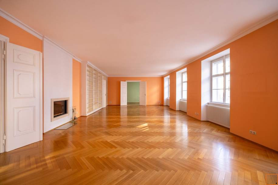 WIENER KLASSIK IM GÖTTWEIGERHOF: Topsanierte Altbauwohnung mit prachtvollem 70 m² großen Wohnsalon, Wohnung-miete, 5.430,00,€, 1010 Wien 1., Innere Stadt